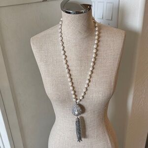 Lucas Lameth Baroque pearl and sterling long necklace